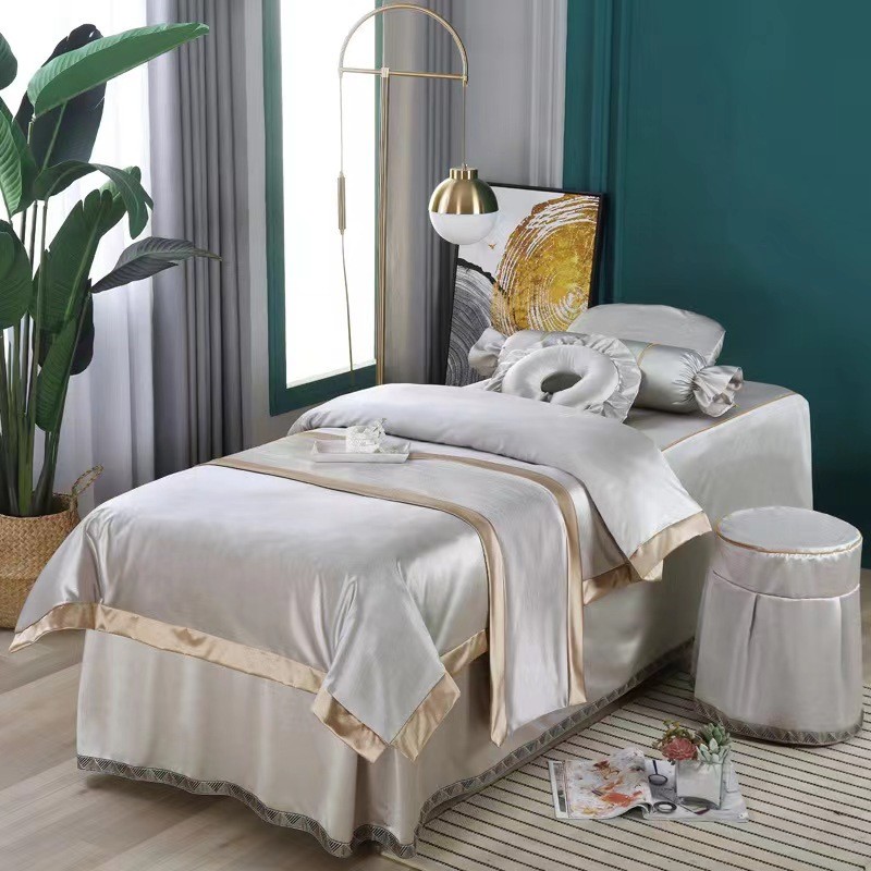 新款高档欧式美容床罩四件套美容院美体洗头采耳按摩床四件套批发