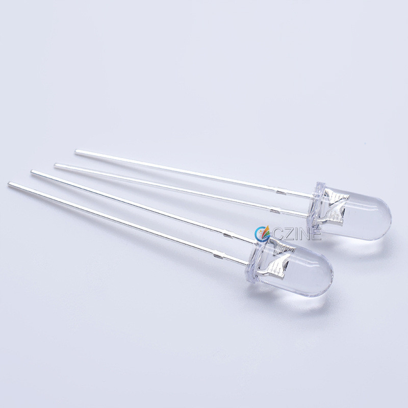 f5透明5mm雾状红翠绿红绿红蓝双色无极两脚指示灯直插式led灯珠