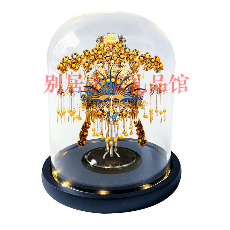i9ek适用艺模拼酷醒狮宫灯专用凤舞华冠金翅鸟冠防尘摆件凤冠玻