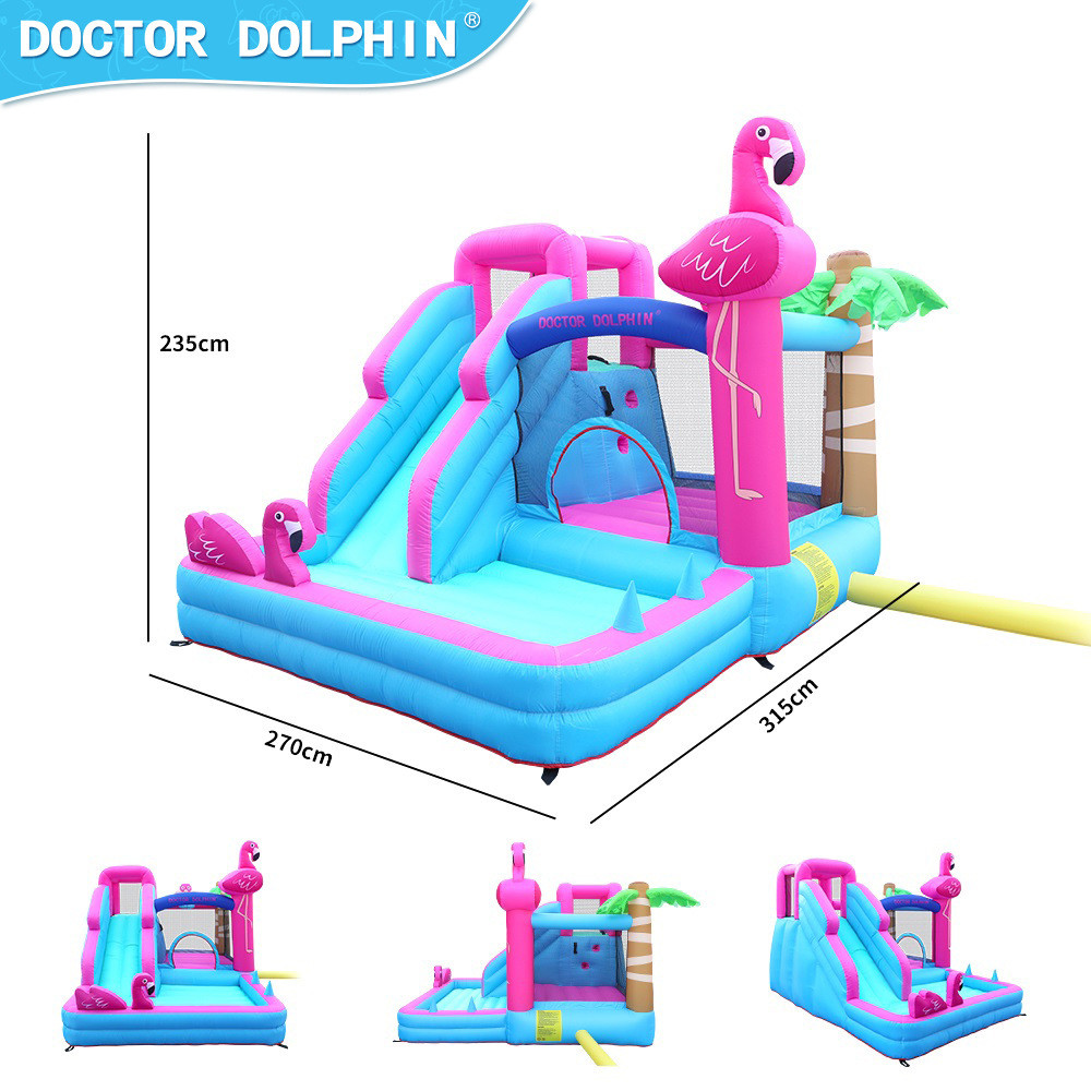 新款室内小号充气城堡气垫小型户外家用滑梯水池组合含滑梯