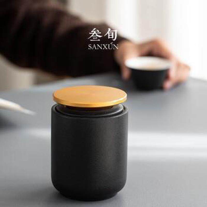 叁旬盖世一品茶叶罐创意陶瓷密封罐家用防潮储物茶罐便携小罐子