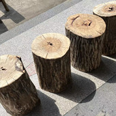 原木墩风化老榆木墩子木墩凳茶台底座根雕凳子树桩木桩旧木头墩子