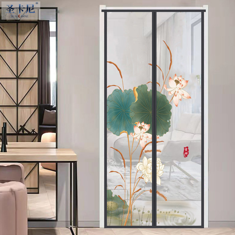 v9d@塑料门帘冬季保暖防风透明免打孔卧室空调挡风防寒保温磁吸对