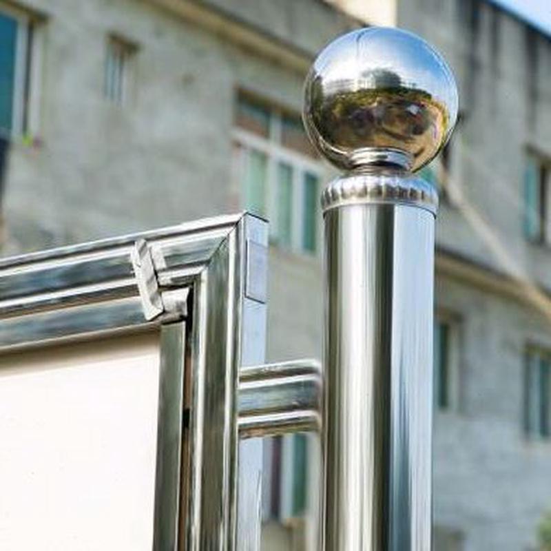 户外不锈钢移动宣传栏落地式宣传展板活动公告栏广告牌室内展示板