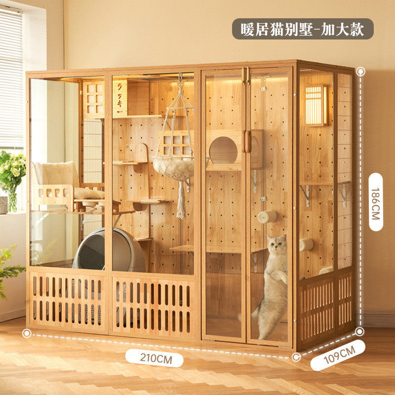 猫别墅猫笼家用全景超大空间猫房子豪华室内别墅猫咪大型玻璃猫屋