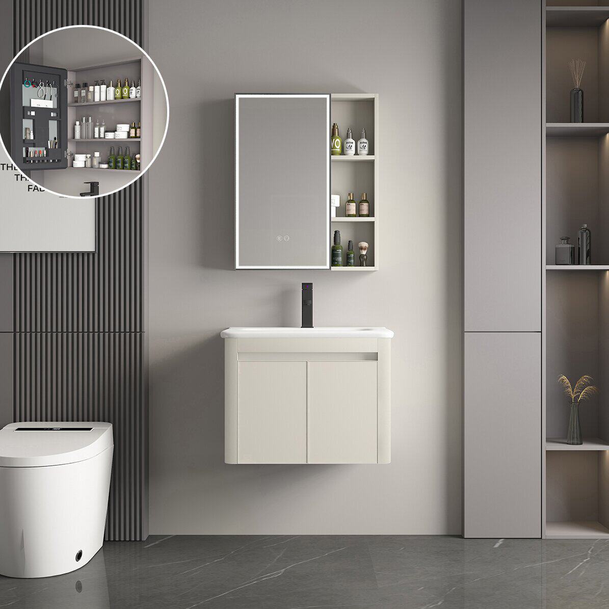 蜂窝铝太空铝浴室柜卫生间洗脸盆轨组合一体陶瓷喷圆角洗手池洗漱,家装主材,浴室柜组合,淘宝优惠券,粉丝福利购,淘宝优惠卷