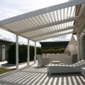 电动智能凉亭户外遮阳防雨阳光房铝合金花园别墅百叶翻转亭子