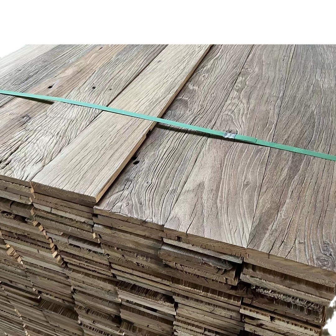 老门板老榆木风化板材墙面板榆木地板吧台板楼梯板老木料旧木板