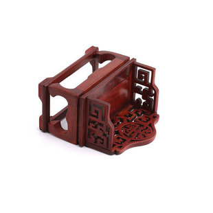 红木雕工艺品中式微型缩明清小家具模型红酸枝宝座底座摆件