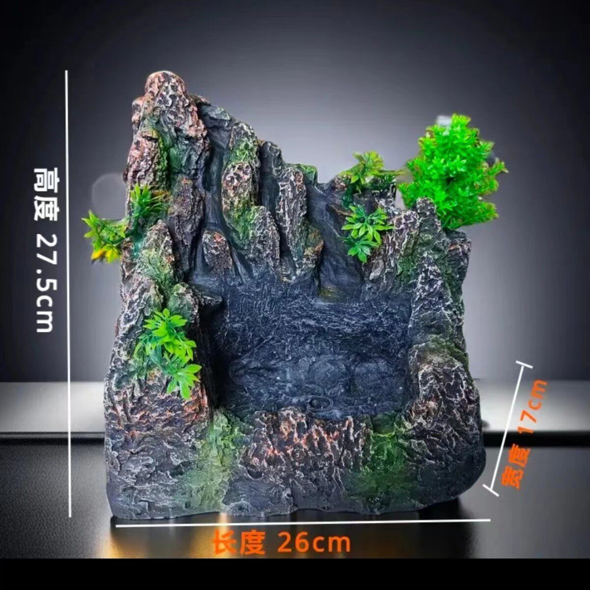 新款鱼缸造景流沙瀑布水族箱不草缸动态布景diy浑水流沙假山创意