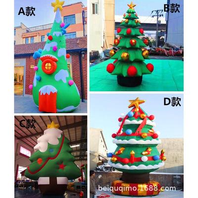 充气圣诞老人发光卡通人偶悬挂装饰圣诞节美陈雪人爬墙气模定制