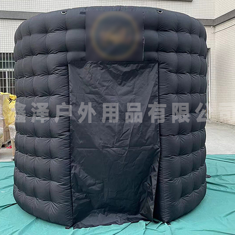 充气360亭照相充气屋充气帐篷led创意移动便携式摄影棚内银外黑