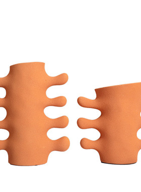 现代艺术抽象树脂花瓶样摆件板间售楼处玄关客厅家居装饰品插花器