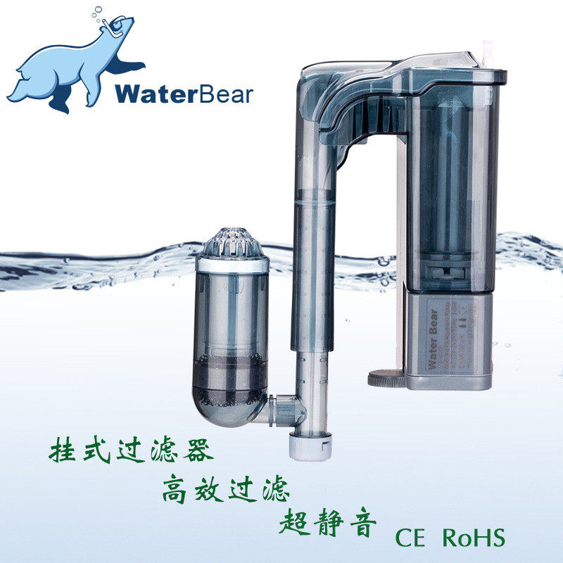 厂家新款 水族瀑布式壁挂过滤器 带除油膜鱼缸外置过滤器2.5w静音