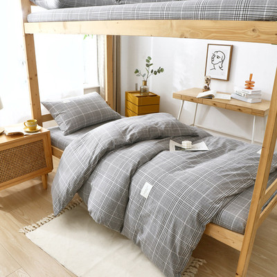 批发水洗棉三四件套学校床上用品订制员工宿舍床上用品六件套全棉