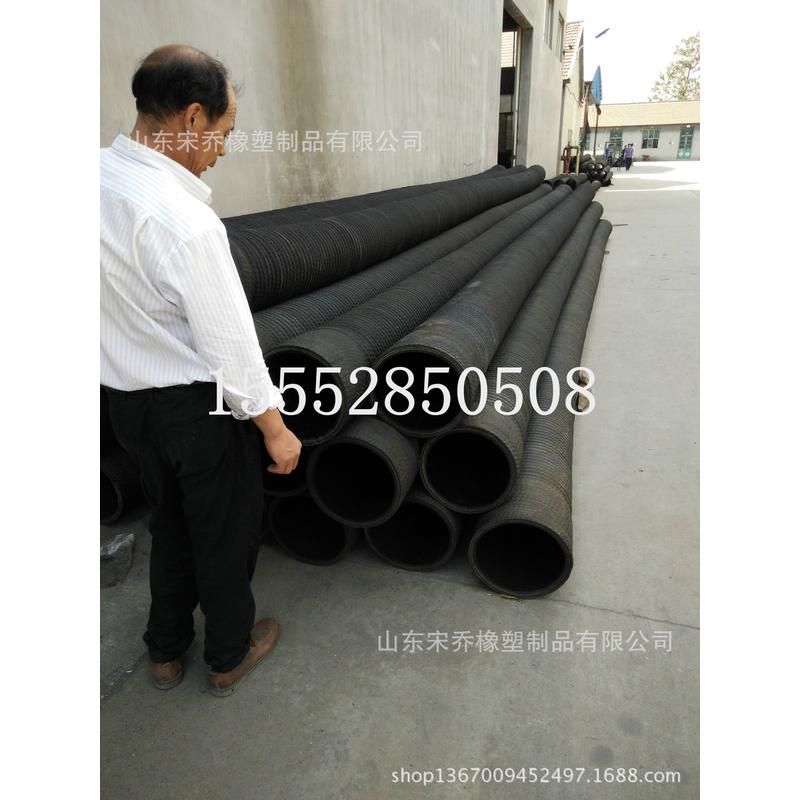 吸排水排沙抽泥浆耐磨橡胶钢丝管大口径钢丝缠绕加固胶管