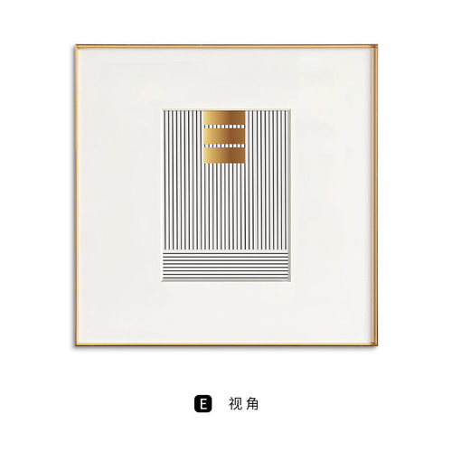 絮线现代简约客厅装饰画轻奢餐厅挂画橙色方形卧室画抽象线条画