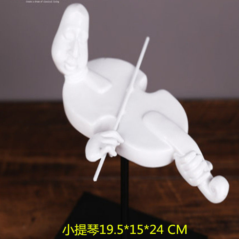 小提琴萨克斯装饰品雕塑艺术音乐人乐队摆件书房玄关客厅大提琴