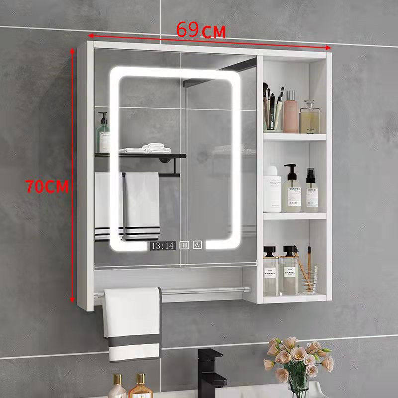 ps实木防水卫生间镜柜浴室镜子挂墙式洗手间梳妆镜置物架镜厕所壁