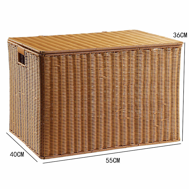 v6oq特大号收纳箱塑料车载藤编家用衣服储物箱衣物被子大号仿整理