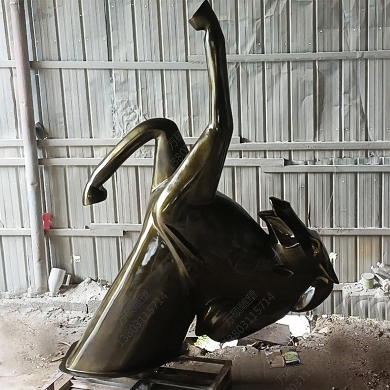 马头摆件酒店工艺品大型落地雕塑售楼处大厅装饰品玻璃钢大堂摆设