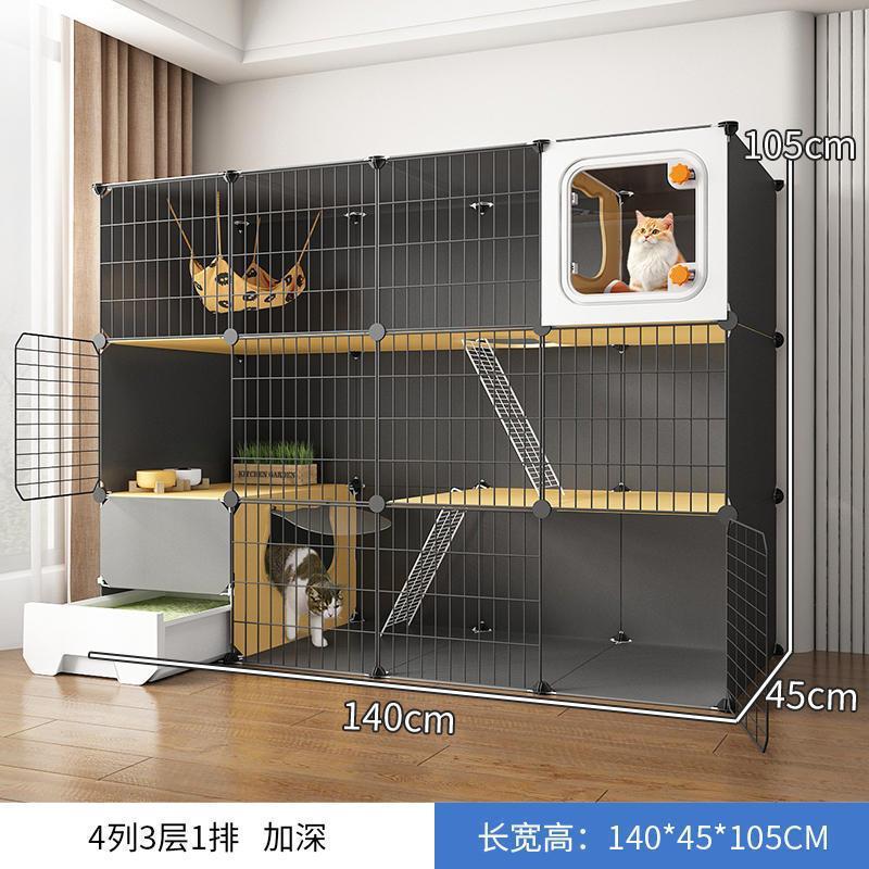 猫笼超大自由空间一体家用室内一室一卫一厅猫别墅带厕所猫笼子