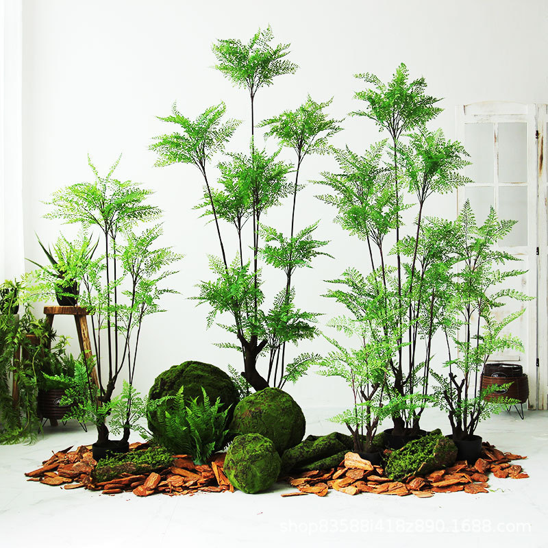 北欧仿真蕨树盆栽假绿植装饰室内园艺居家落地摆件造布景仿生植物