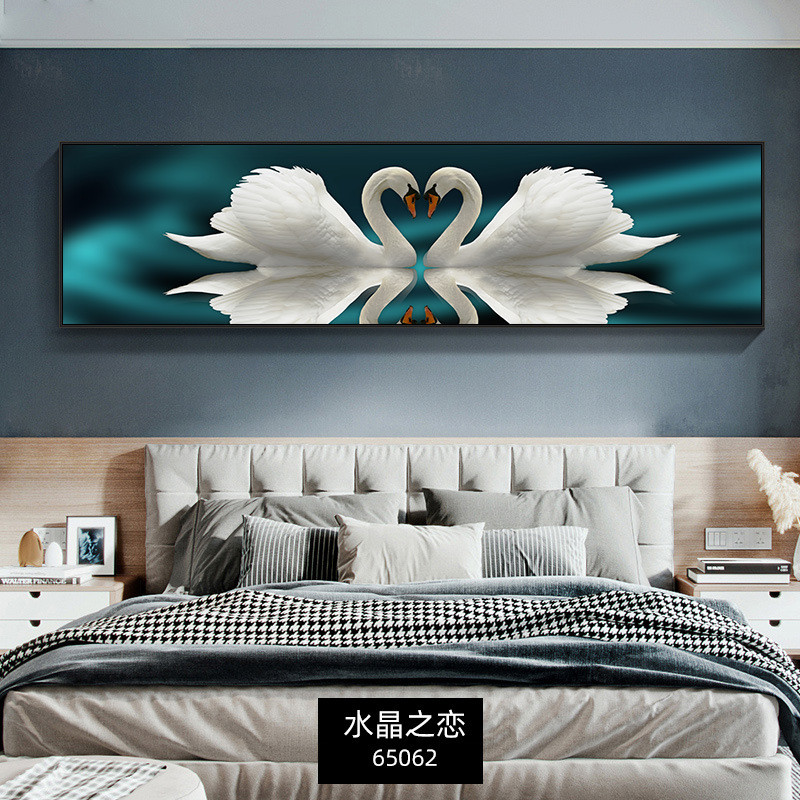 简约壁画主卧温馨床头挂画大气海景横幅卧室装饰画抽象客厅画