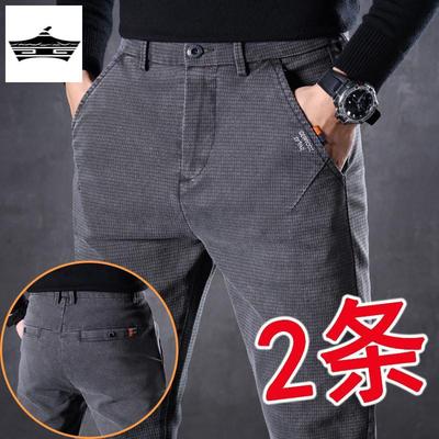 干活穿的裤子男耐磨建筑工人工地工作服牛仔工作裤男劳保工装弹力