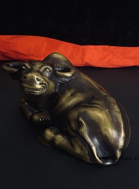 黄铜牛摆件复古装饰摆件牛生肖牛家居工艺品卧