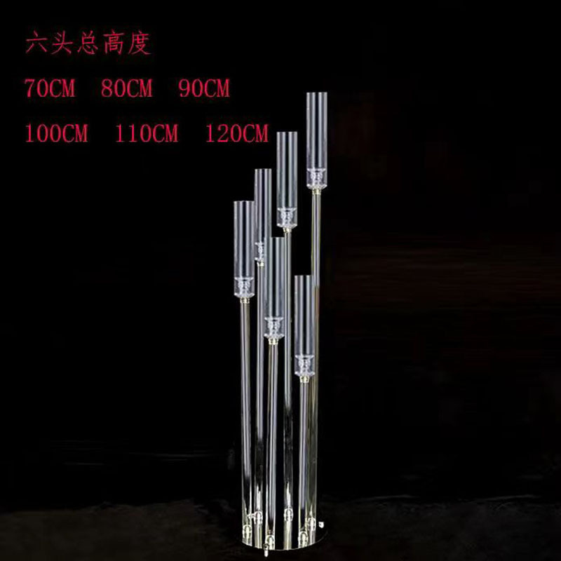 婚庆道具亚克力实心烛台升级款全透明装饰摆件路引摆件婚礼蜡烛