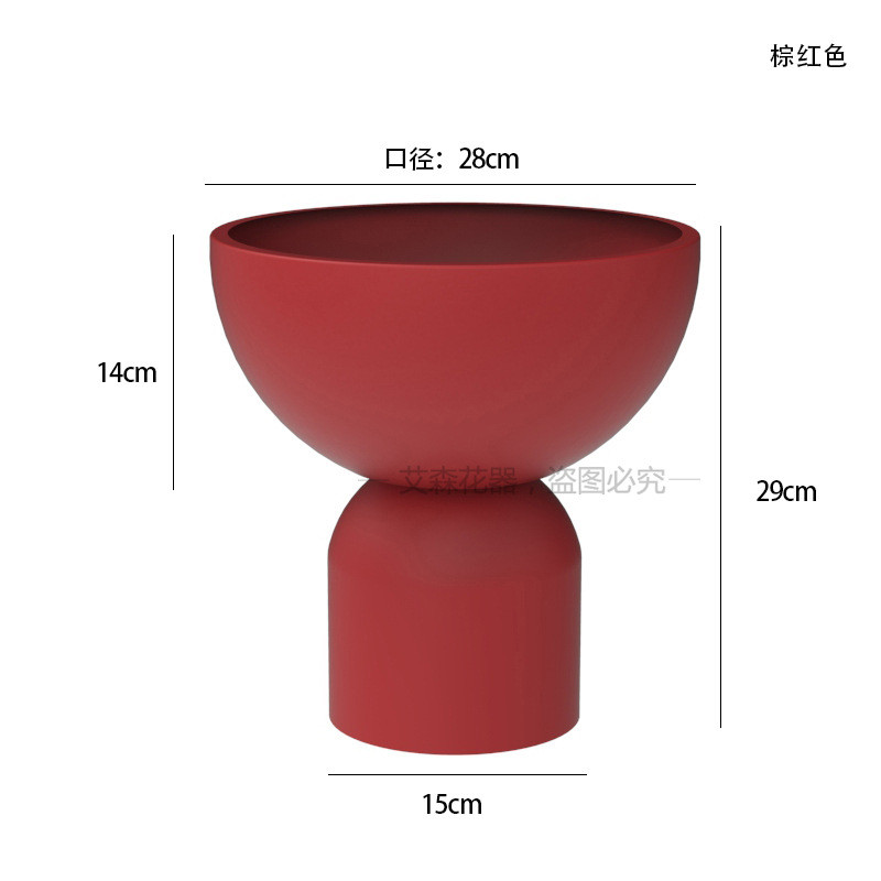 兰盆花器新中式摆件桌饰蝴蝶铁艺金属北欧花架冬青银柳绿植仿真盆