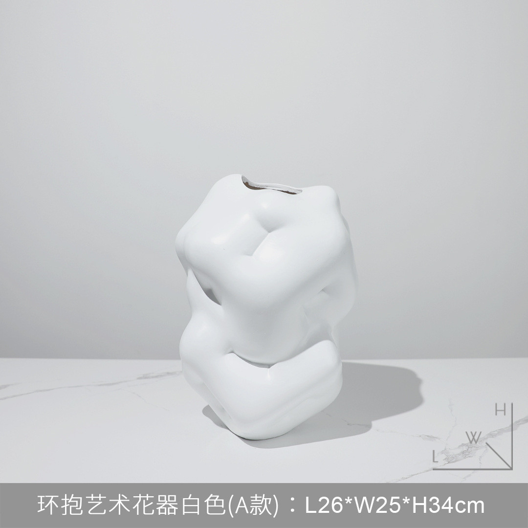 ins北欧泡沫云插花瓶创意家居花器干花树脂工艺品摆件样板房装饰
