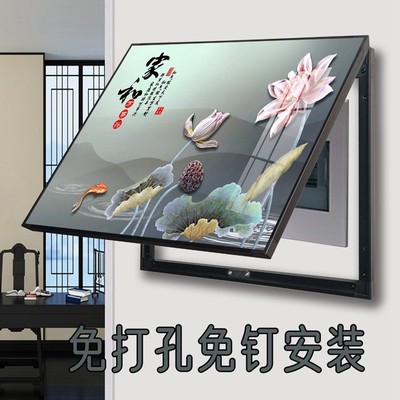 免打孔免钉安装电表箱装饰画遮挡电柜配电箱新中式家和万事兴富贵