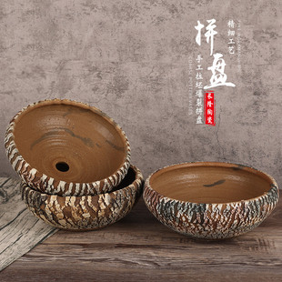 景德镇陶瓷花盆手工气粗坯爆裂拼盘透拉陶盆大方口流釉多肉盆花盆