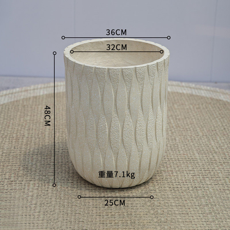 镁泥仿古简约落地艺术花盆花盆北欧化风格室外室内绿植盆栽水泥盆
