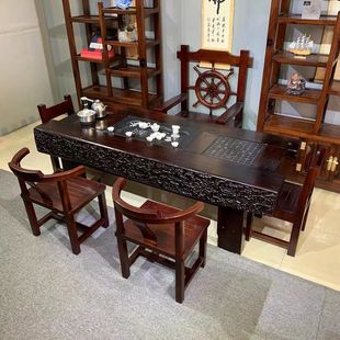 老船木龙骨茶桌椅组合实木功夫茶台简约客厅办公室仿古中式 家具