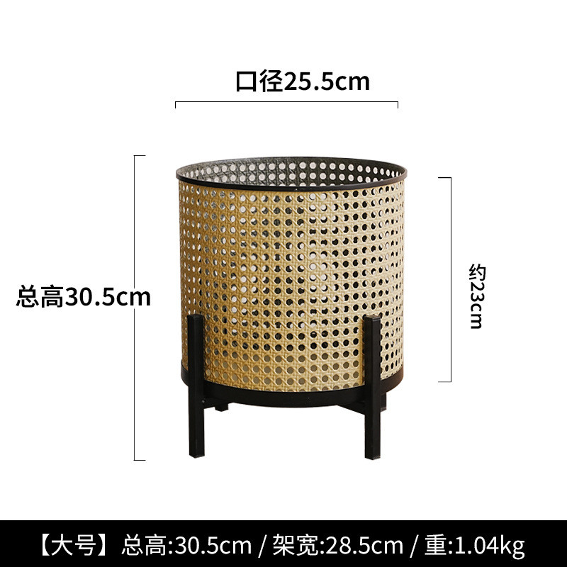 创意仿藤编铁艺花架室内客厅假绿植落地盆栽装饰花盆软装造景摆件