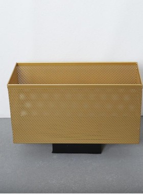 网格式长方形金属底座金属现代简约花器摆件样板房售楼处软装饰品