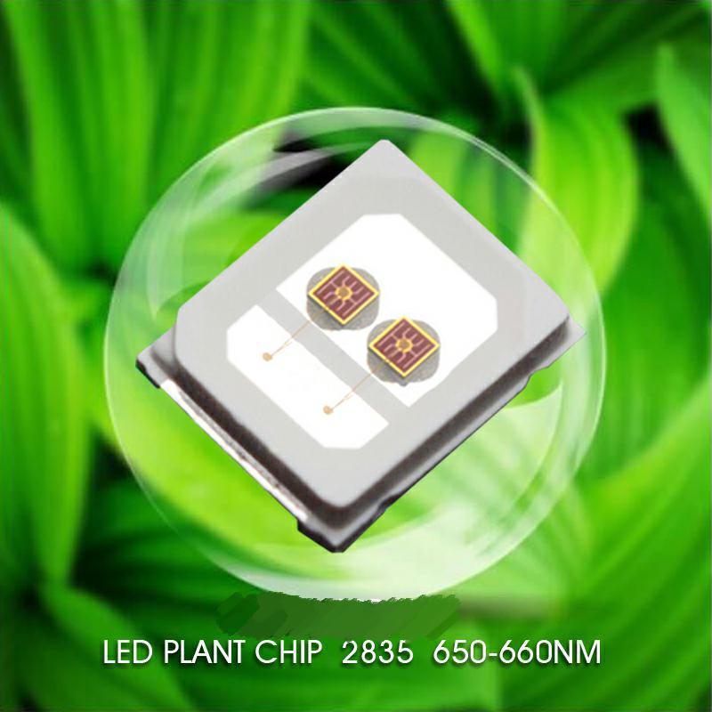 2835高亮双晶红光0.5W植物红光660高微摩尔植物生长红光660led