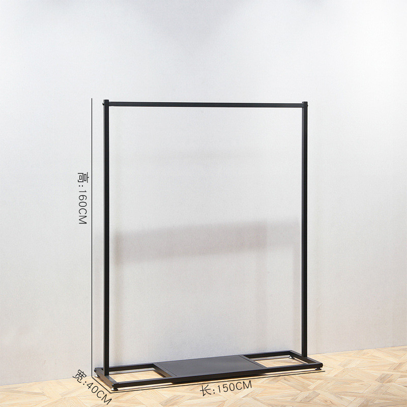 落地式铁艺简易服装架 服装店女装店展示架黑色创意北欧挂衣货架