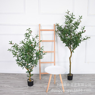 北欧仿真植物人造橄榄树带橄榄果子落地树欧式盆栽治愈ins网红景