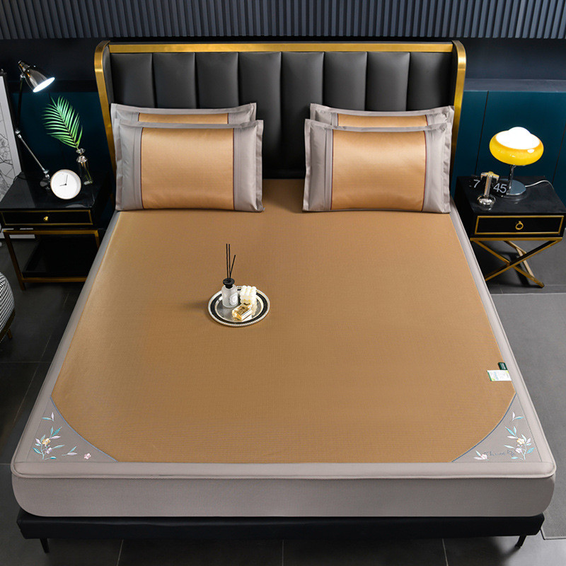 夏季冰丝凉席三件套可折叠软席夏凉席可水洗床单床笠子套件批发