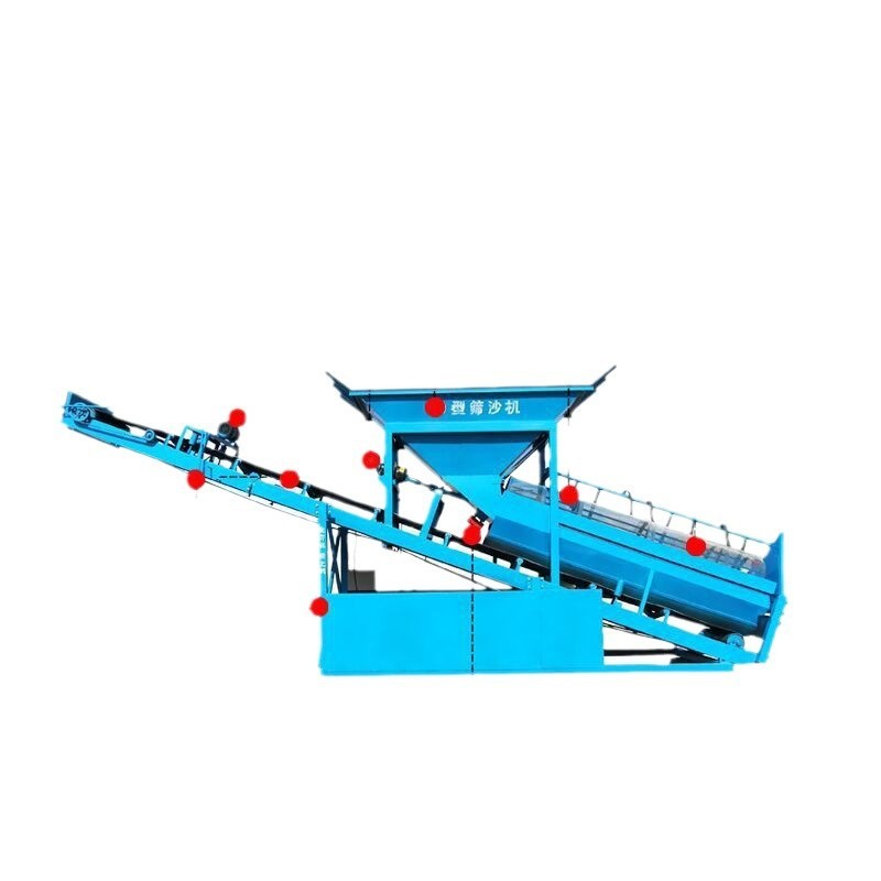 震动筛沙机移动式滚筒筛分机河道筛沙机滚筒山大小型无轴矿筛设备