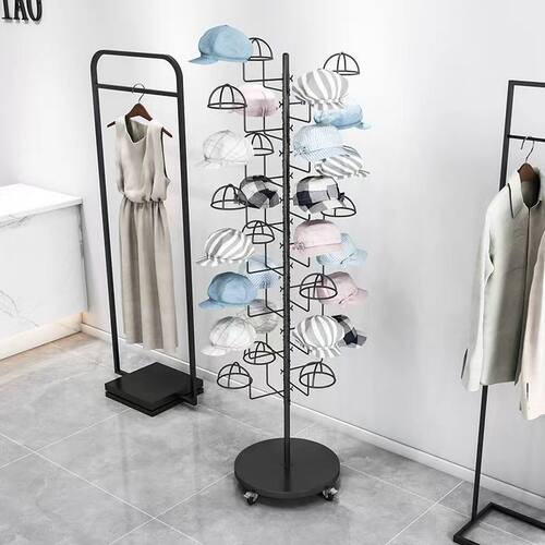 服装店太阳帽收纳货架落地帽架母婴店多层挂架展示架帽托移动