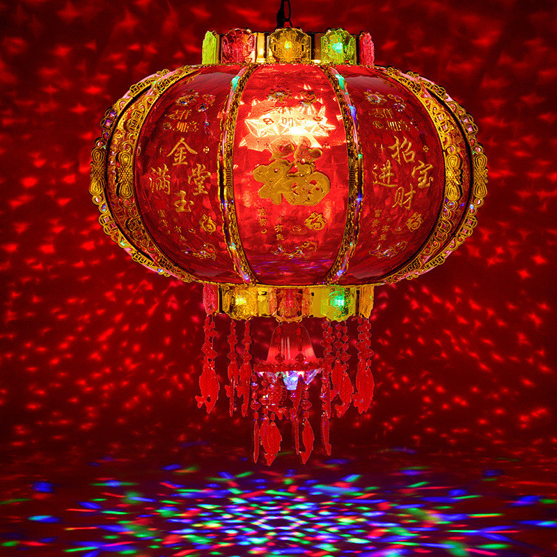 新年灯笼led旋转乔迁灯笼结婚阳台走马红灯笼春节福字灯新款春节