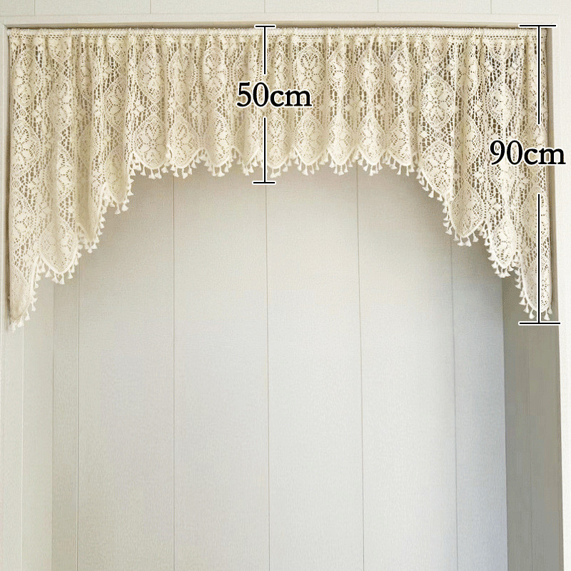 咖啡田园美式帘短帘橱柜窗纱帘厨房门帘韩式流苏三角帘成品