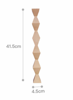 无尽之柱ins北欧几何形榉木胡桃木实木摆件 样板间批发装饰