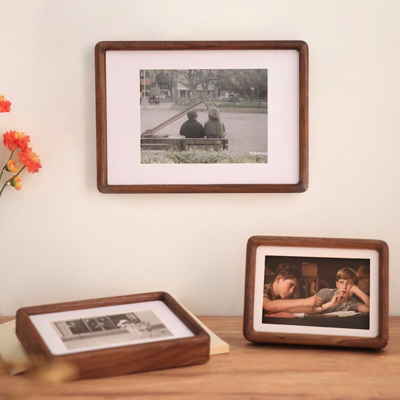 复古相框摆台6寸10实木榫卯质相册框架七寸7洗照片做成小桌面