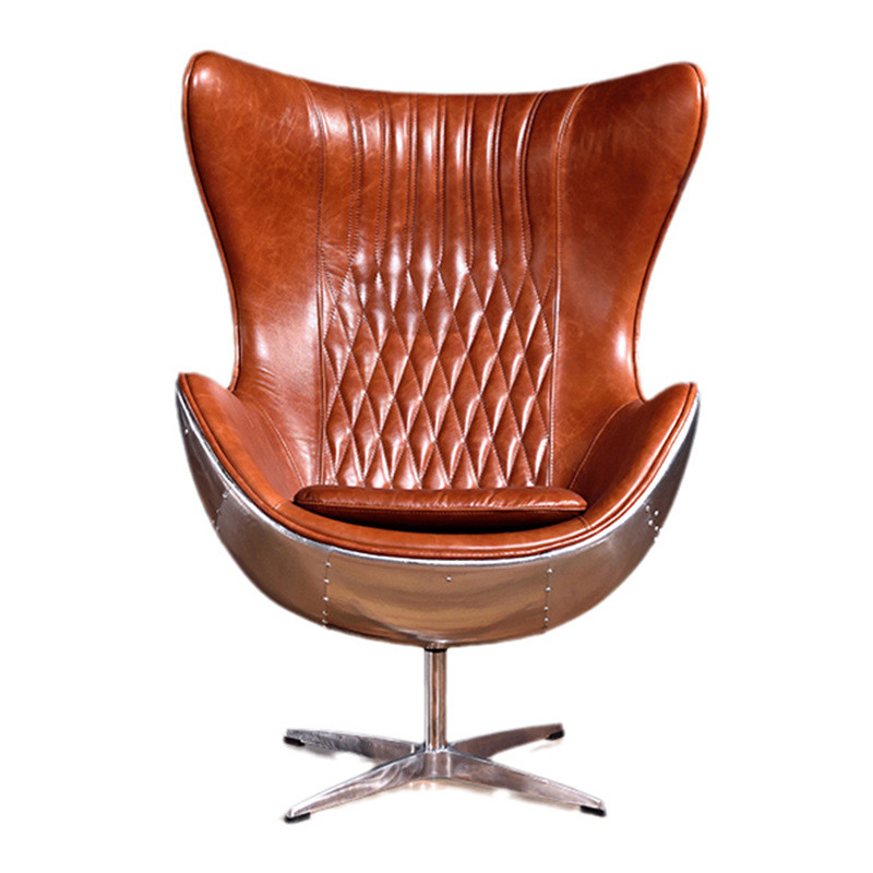 设计师铝皮创意旋转单人椅工业风个性蛋椅服装店健身房会所休闲椅